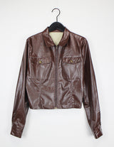 レザージップアップジャケット / Leather Zip-Up Jacket (2color)