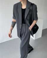 CR スローリネン半袖ジャケット / CR Slow Linen Half Sleeve Jacket (2 colors)