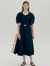 Uネックフレアドレス / U neck flare dress - Black