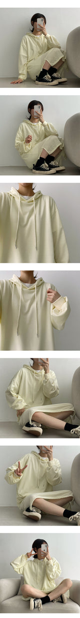 ボトムスリットフードドレス/Bottom slit hooded dress