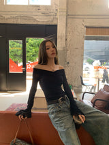 V black see-through top