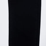SEMI WIDE FIT BLACK+WHITE DENIM PANTS [17723]