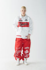 スポーティロゴカラーバーシティジャケット/BSR2223FWJK023 SPORTY LOGO COLLAR VARSITY JACKET WHITE
