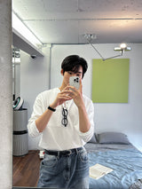 コットンヘンリーネックポケットロングスリーブTシャツ
