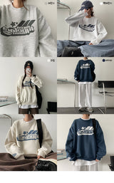 【フリース】メガスリーブプリントスウェットシャツ