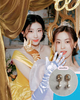 Elegant Oval Crystal and Pearl Piercing - Golden Shadow (ITZY Chaeryeong Piercing)