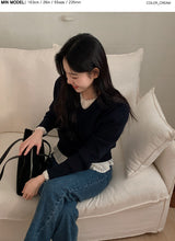 クリームラテピンタックレースブラウス
