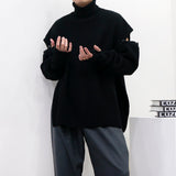 スリーブディタチャブウォーマータートルネックニット / SI Sleeve Detachable Warmer Turtleneck Knitwear (2 colors)
