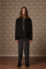 Suede wide pocket jacket - Black (4622119239798)