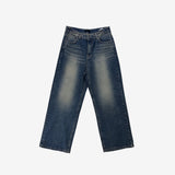 Keevy Button Wide Denim Pants