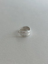 [92.5silver] bold wave baby open ring