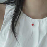 コーラルシルバーボールチェーンネックレス / Coral Silverball Chain Necklace
