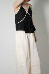 ブラックラインスリーブレスブラウス / black line sleeveless blouse