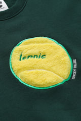 テニスボールスウェットシャツ・ダークグリーン［ユニセックス］/ Tennis Ball Unisex Dark Green Sweat Shirt