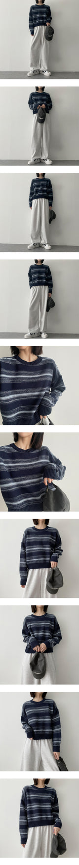 イレギュラーミックスラウンドニットウェア / Irregular Mix Round Knitwear