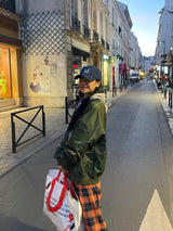 Praha deep color check pants