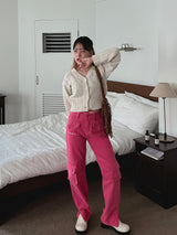 ブロック ニット カーディガン / Block knit cardigan (3color)