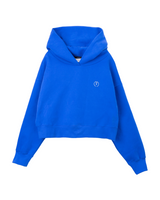 プリントクロップドフーディー/Print Cropped Hoodie-BLUE