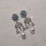 ミントローズシャンデリアピアス / Mint Rose Chandelier Piercing