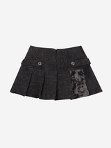 ストーンデニムプリーツスカート / STONE DENIM PLEATS SKIRT