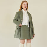 モダンダーツミニスカート / MODERN DART MINI SKIRT (EMERALD GREEN)