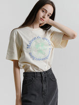Women's Le Lis Relax Crop Tee CreamBlue(FCC2TS385W)