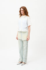 モノチェリークロップショートスリーブシャツ / MONO CHERRY CROP SHORT SLEEVE SHIRT [WHITE]