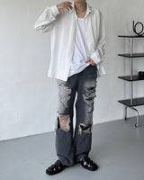 ソーシルクスリットスリーブレス / SO Silk Slit Sleeveless (2 colors)