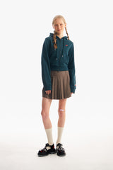 スモールチェリークロップフーディージップアップ／SMALL CHERRY CROP HOODIE ZIP UP [DARK GREEN]