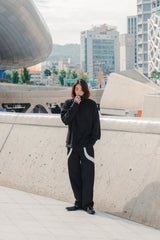 フォールディングラベルタートルネックニットTシャツ/Folding Label Turtleneck Knit T-shirt K11 Matte Black