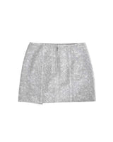 スエードミニラップスカート/DOZI - Suede Mini Wrap Skirt _ Light Grey