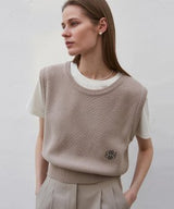 CREW NECK VEST_IVORY