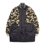 [UNISEX] Reversible Faux Fur Varsity Collar Coat (Camouflage) (6656656343158)