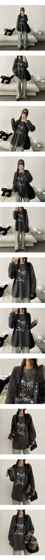 Sharing Boxy Fit Rabbit Sweatshirt