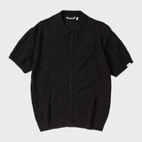 チェッカーボードカラージップアップ/CHECKERBOARD COLLAR ZIP UP (BLACK)
