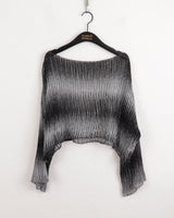 Wooseon tie-dye printing gradient crop long-sleeved knit