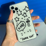 サムキャットドローインググリッターフォーンケース