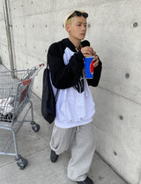 ハートラグランオーバーフードTシャツ/No.9674 heart raglan over hood T (3color)