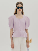 スクエアハルブラウス / Square hul blouse - Lavender