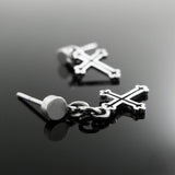 クロスシルバーイヤリング / Grapevine-D2 cross silver earring (4593028137078)