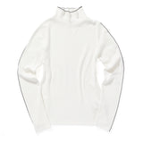 ピコットスティッチリブドタートルネックTシャツ