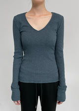 [MADE] Dirne V-neck Long Sleeve Tee
