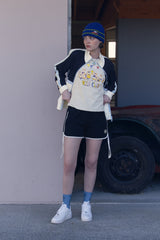 COLOR MIX TRACK JERSEY JACKET [IVORY]