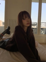 Brown Ribbon Title Knit