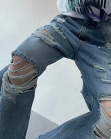 ダメージワイドパンツ / SK Damage Wide Pants (2 colors)
