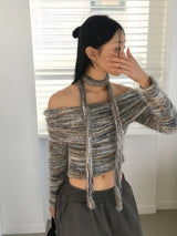 【マフラーセット】ミケルボカシオフショルダーアンゴラニット