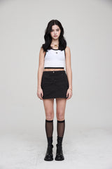 mii リブ クロップタンクトップ / mii RIBBED CROP TANK TOP WHITE