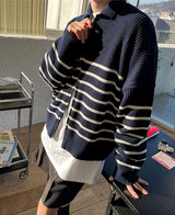 バルーンストライプパーカ (2 color) (6675663388790)