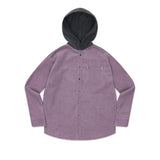 コーデュロイシャツ パーカー / corduroy shirt hoodie [purple]
