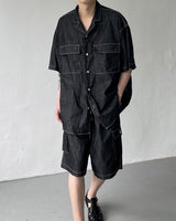 デニムカーゴショーツ/SI denim cargo shorts